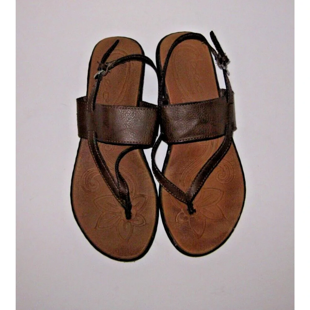 Born Concept Sandals Women’s 7 M Thong Slingback Flats Brown‎ Faux Leather